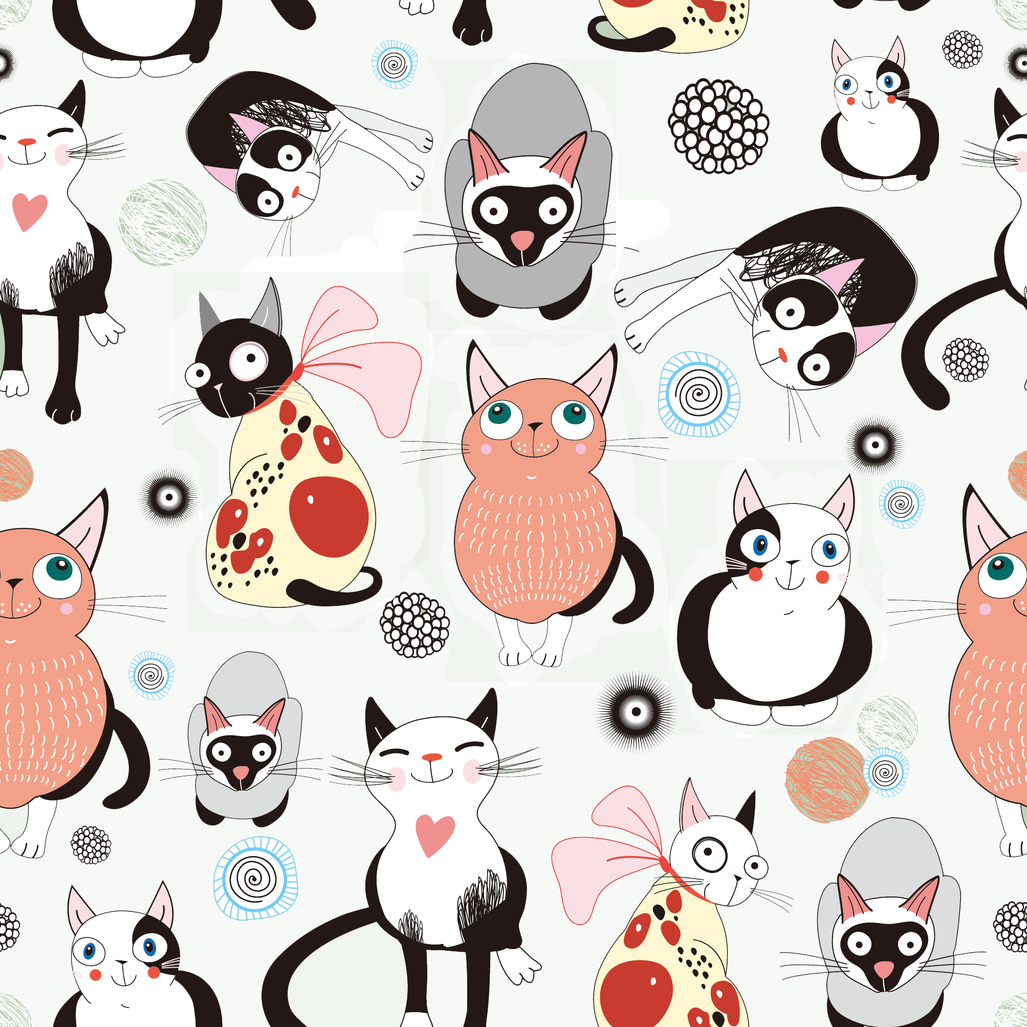 Japanese Wallpaper Cartoon Cat Download Hq Png Clipart - Cute Cartoon Cat Background - HD Wallpaper 
