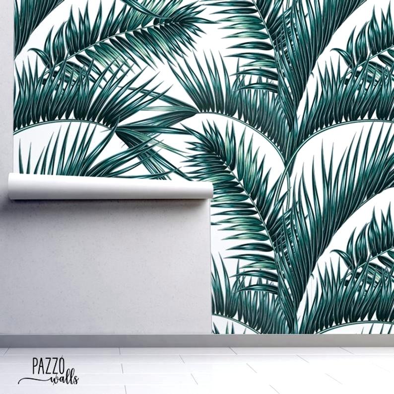 Image 0 Palm Leaf Wallpaper Tropical Leaves Renters - Palm Placemats - HD Wallpaper 