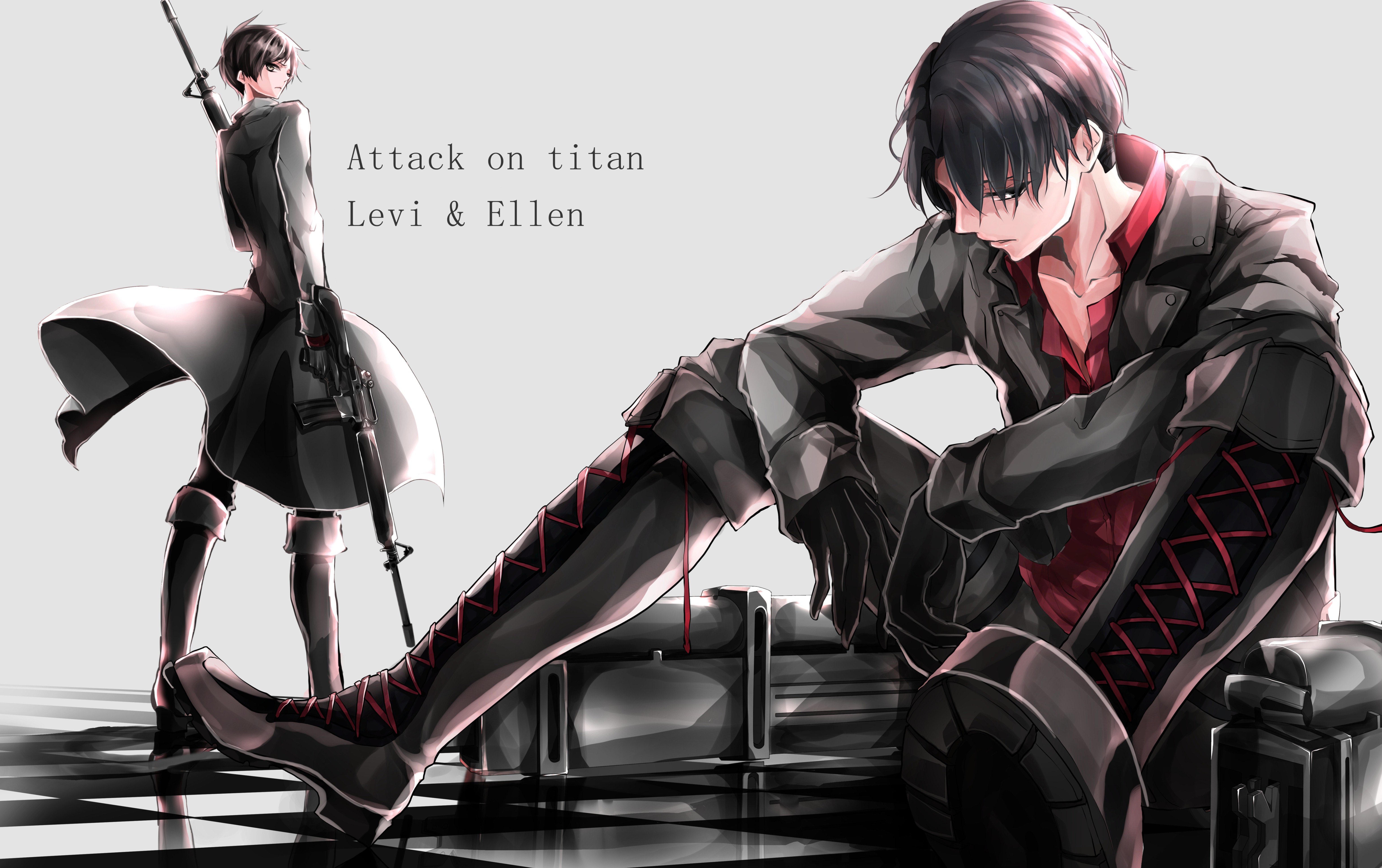 Attack On Titan Levi Cartoon Character 5k Wallpaper - Anime Wallpaper Attack On Titan Levi - HD Wallpaper 