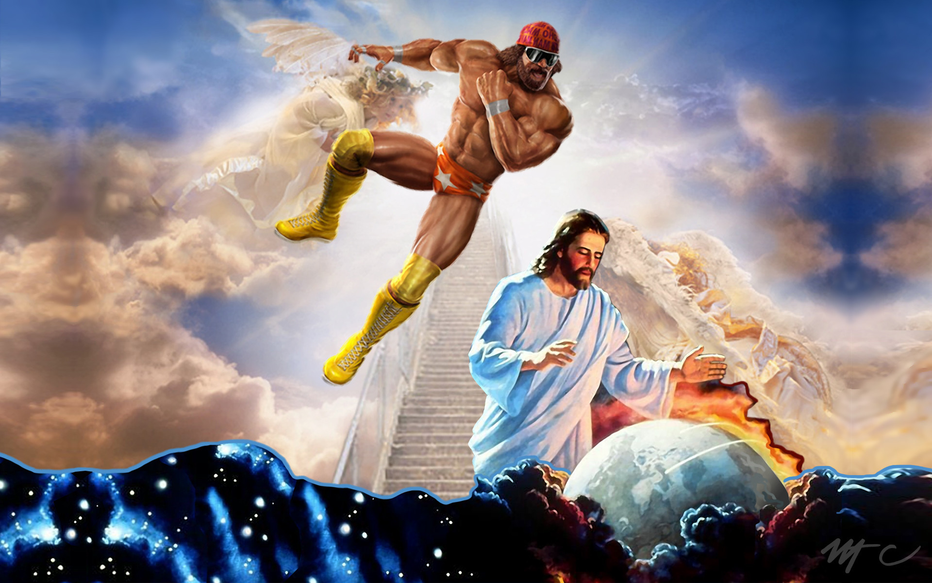 Macho Man Randy Savage Jesus Wallpaper 253728 
 Data-src - Macho Man Randy Savage Jesus - HD Wallpaper 