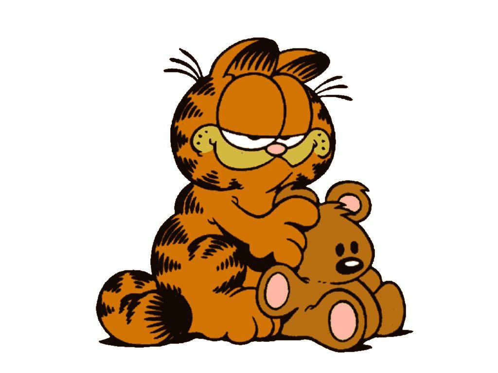 Cartoon Cat - Cats Wallpaper - Garfield And Teddy Bear - HD Wallpaper 
