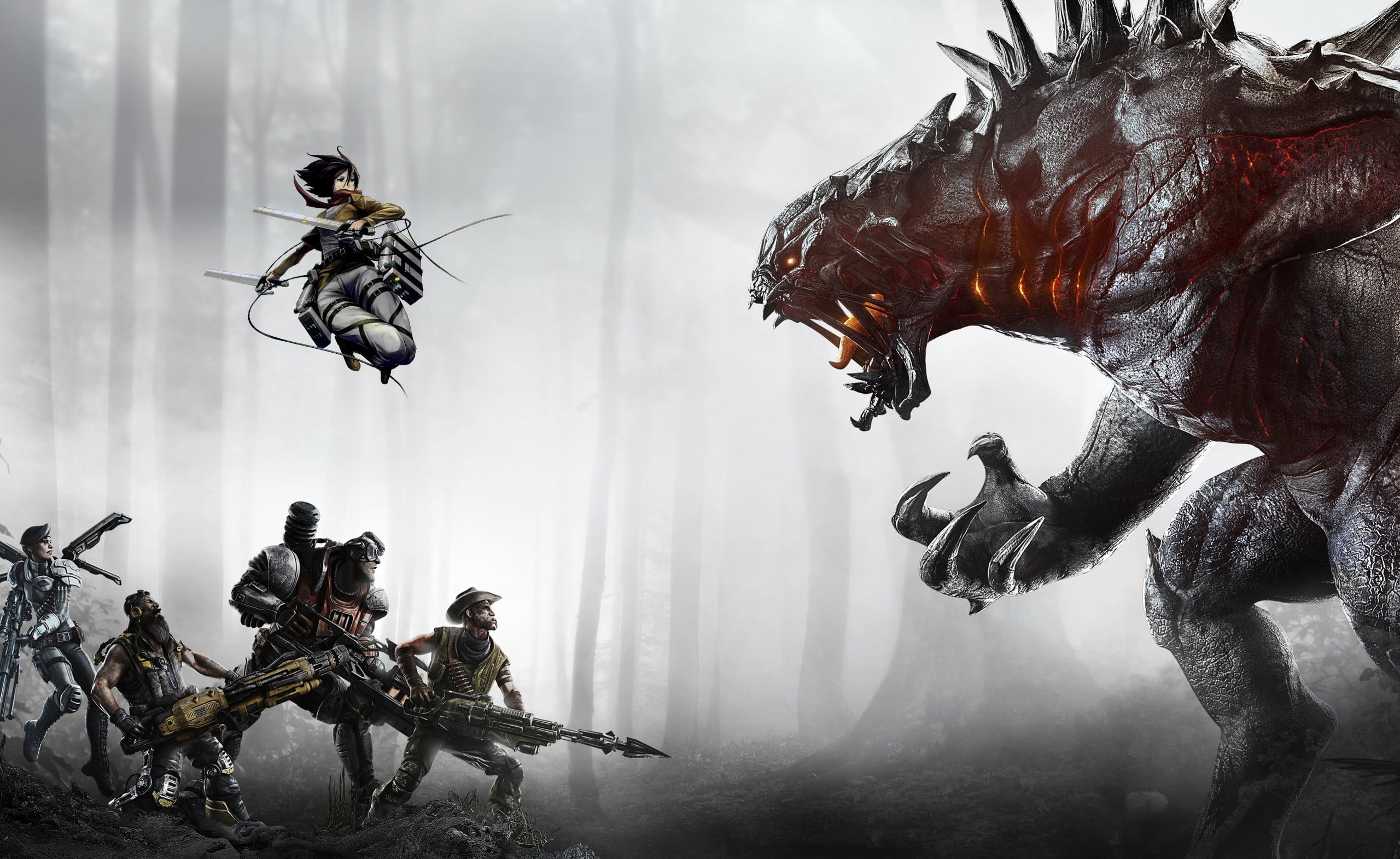 Shingeki No Kyojin Artwork - HD Wallpaper 