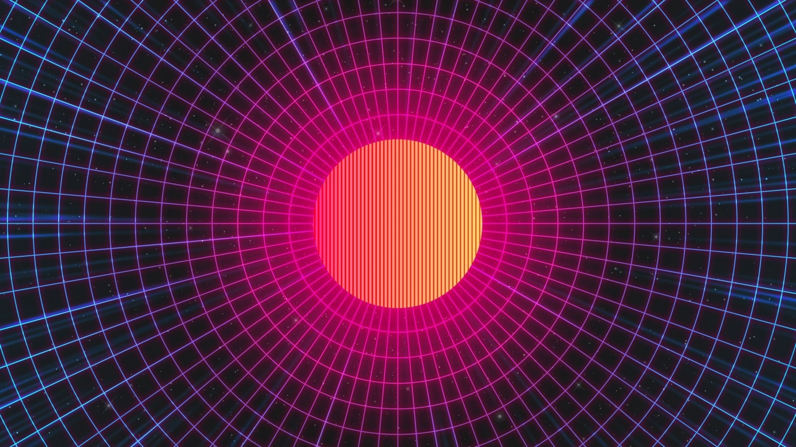 Synthwave, Circle, Lines, Sun, Edm - Background Retro Wave - HD Wallpaper 