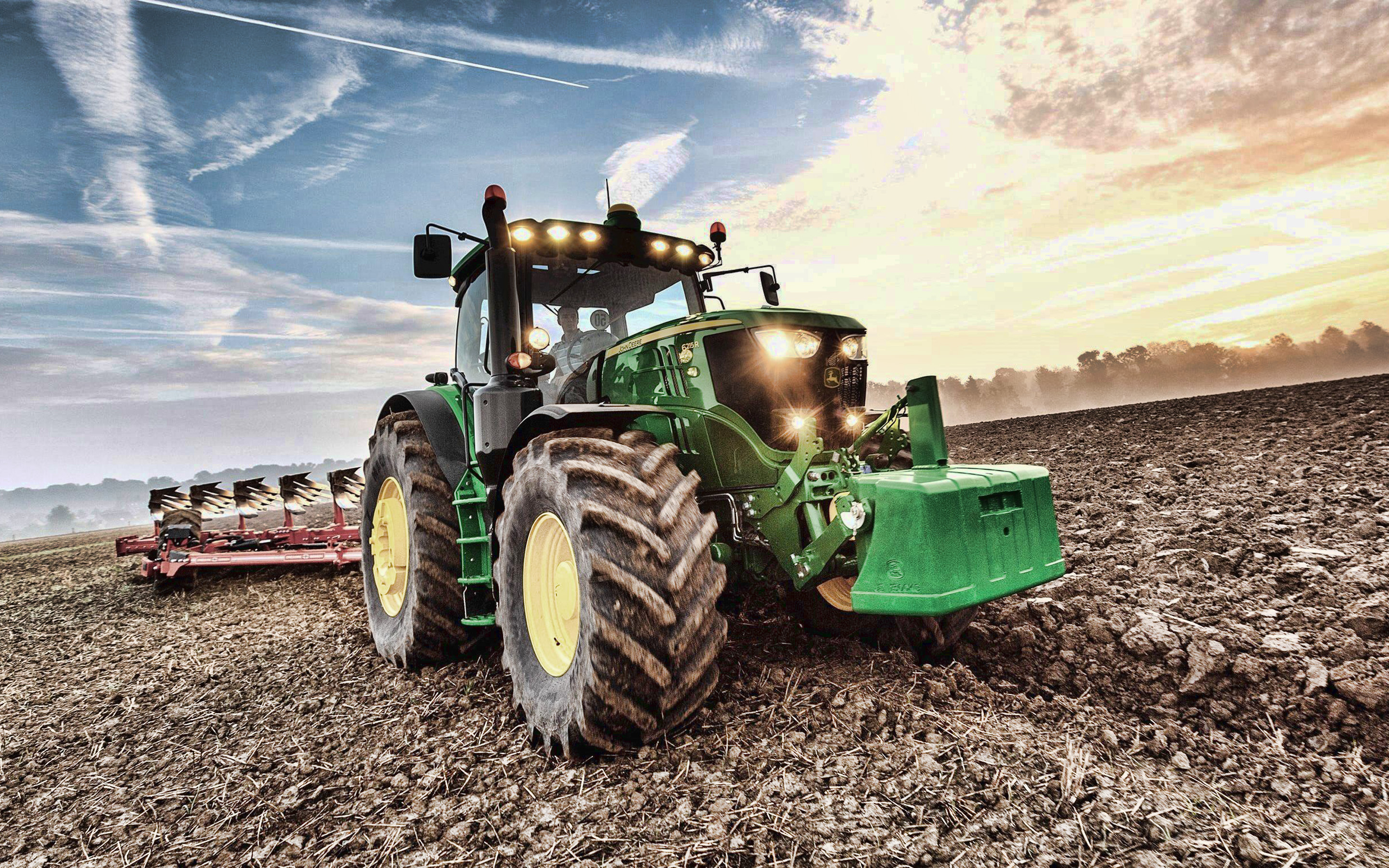 John Deere 6155r, Plowing Field, 2019 Tractors, 6r - John Deere 6155r - HD Wallpaper 