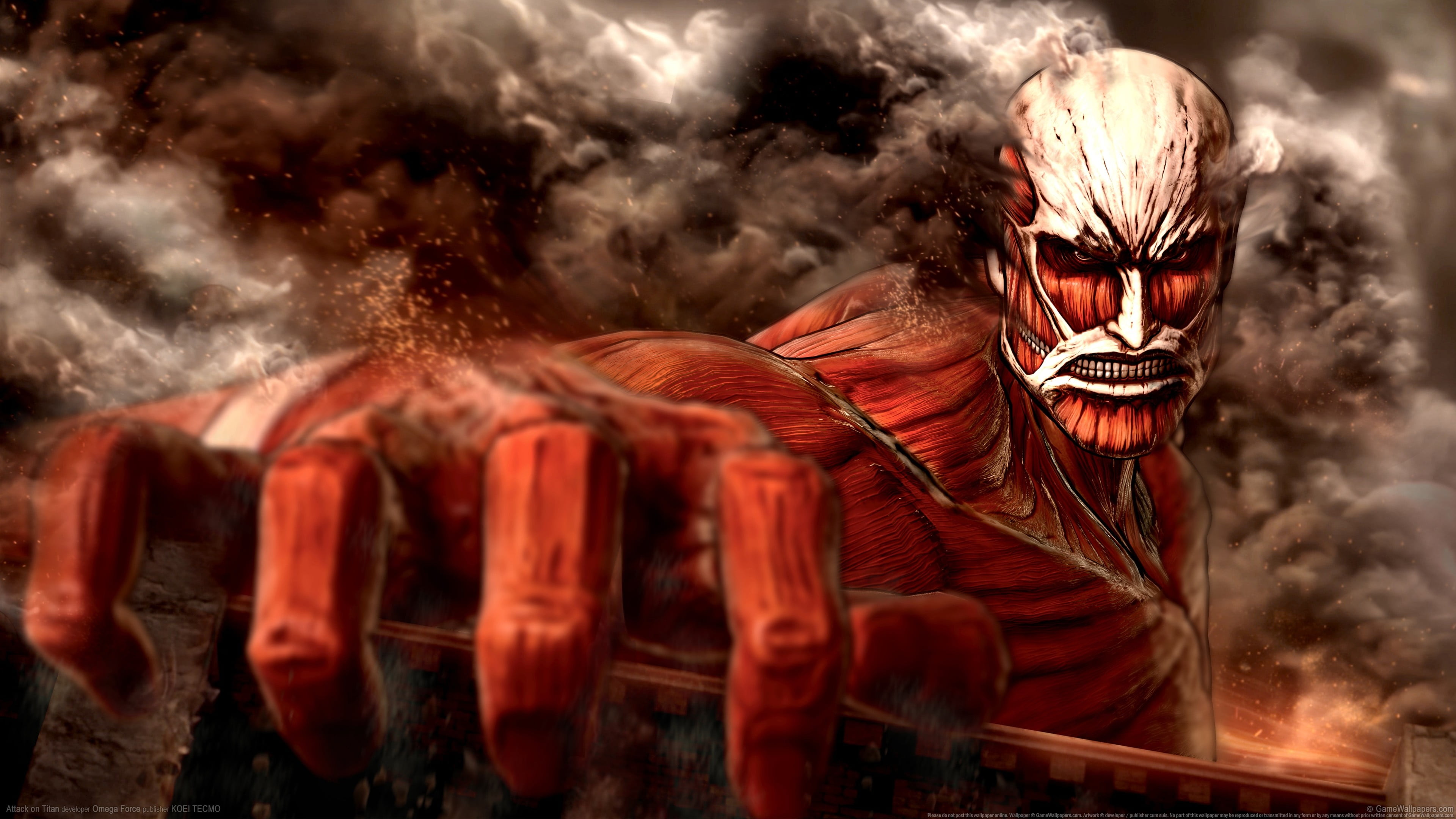 Attack On Titan Titan Background - HD Wallpaper 