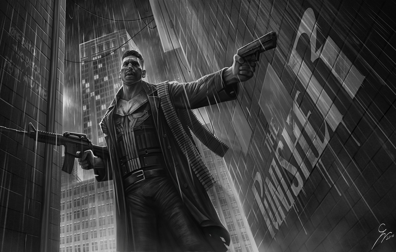 Photo Wallpaper Figure, Art, Punisher, Marvel, Castle, - Punisher Artstation - HD Wallpaper 