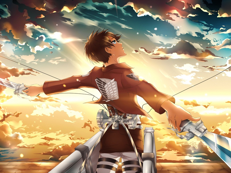 Wallpaper Shingeki No Kyojin, Eren Jaeger, Man, Swords, - Eren Jaeger Wallpaper Hd - HD Wallpaper 