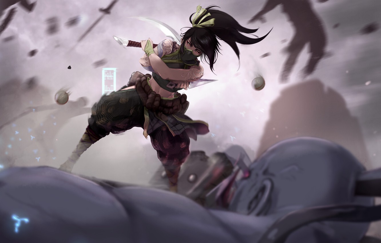 Photo Wallpaper Girl, Girl, Assassin, Akali, League - Awaken League Of Legends - HD Wallpaper 