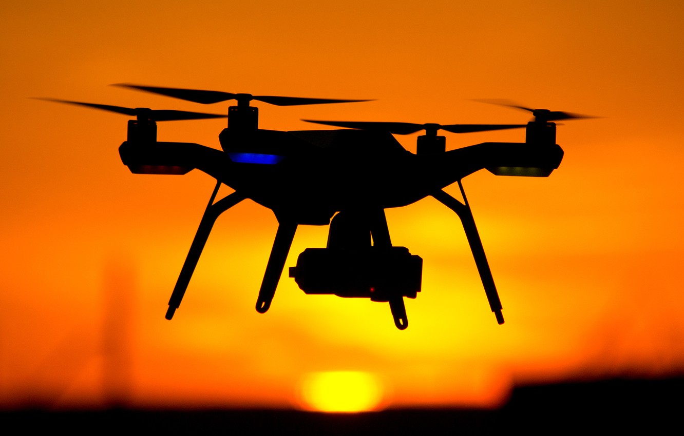 Photo Wallpaper Red, Yellow, Sunset, Drone, Shades - Cb Edit Background Airport - HD Wallpaper 