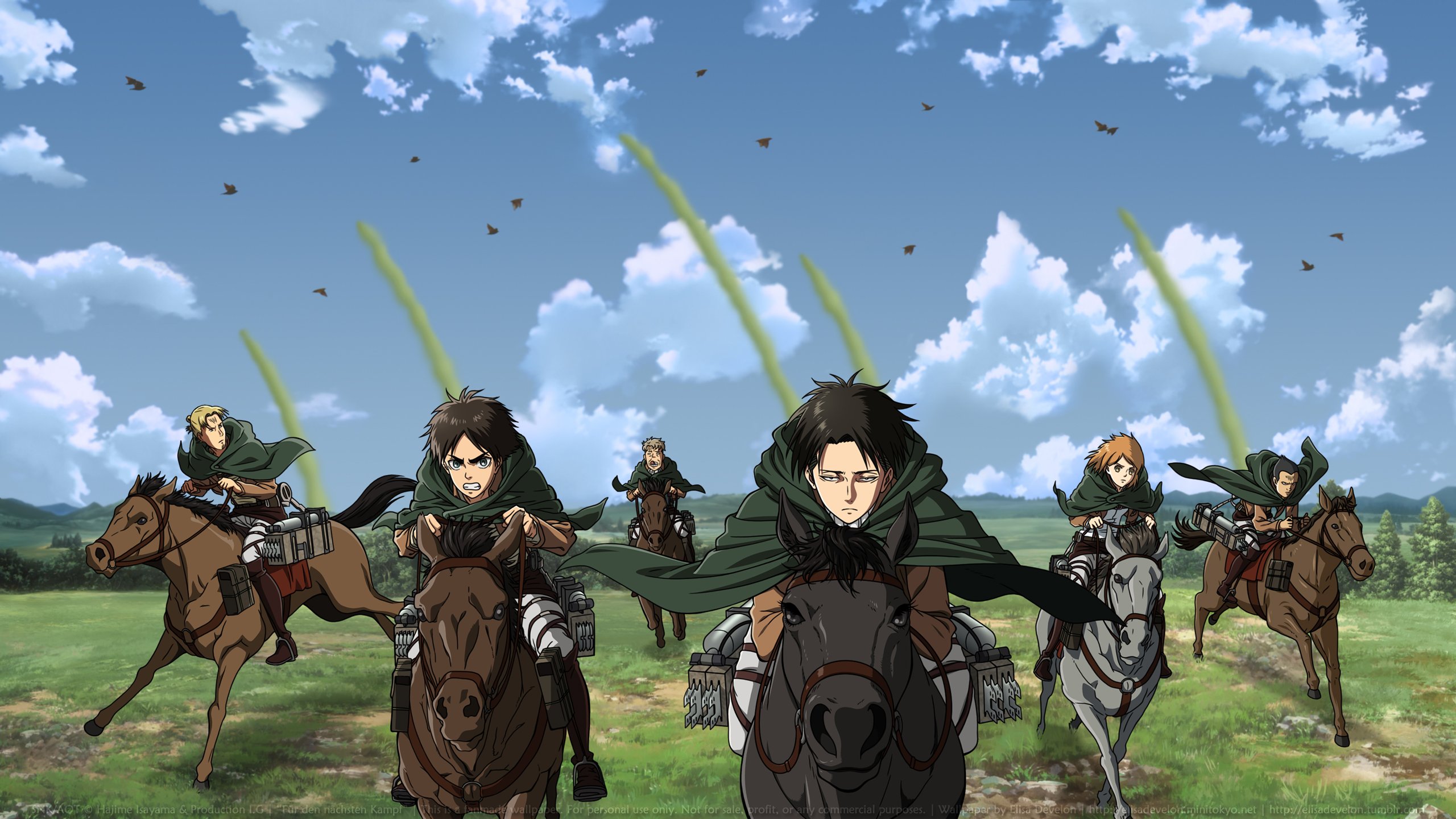 Attack On Titan Download Wallpaper - Attack On Titan Riding Horses - HD Wallpaper 