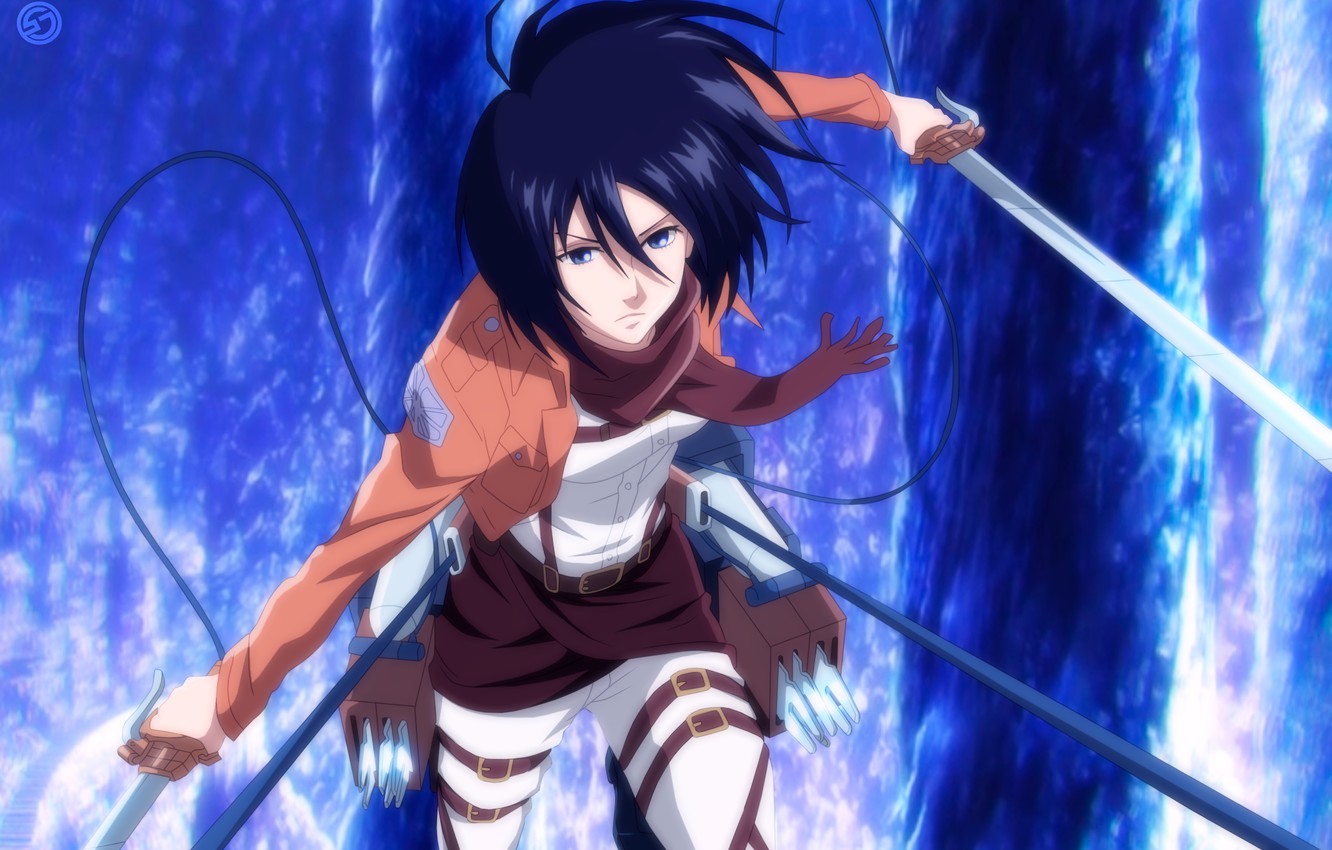 Photo Wallpaper Girl, Attack Of The Titans, Shingeki - Mikasa Ackerman - HD Wallpaper 