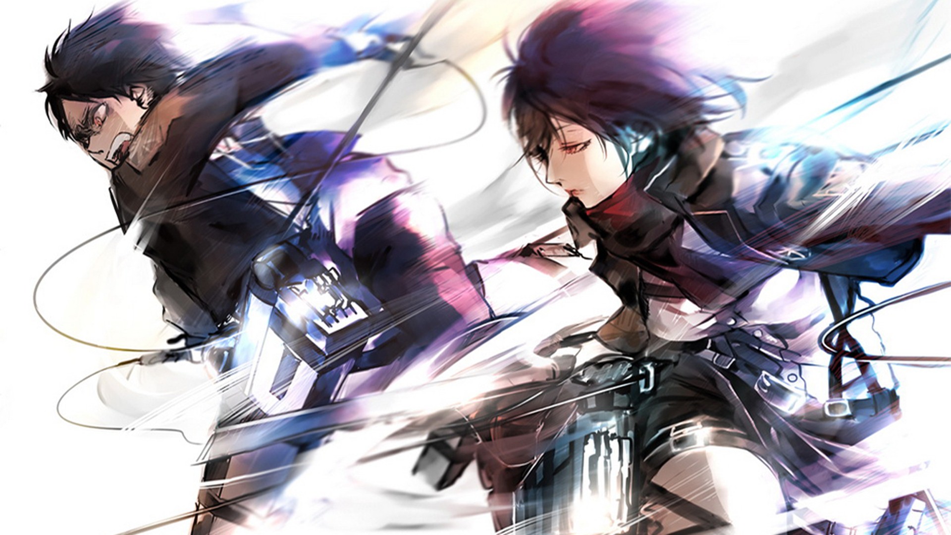 Mikasa And Eren Hd Wallpapers - Attack On Titan Wallpaper Eren And Mikasa - HD Wallpaper 