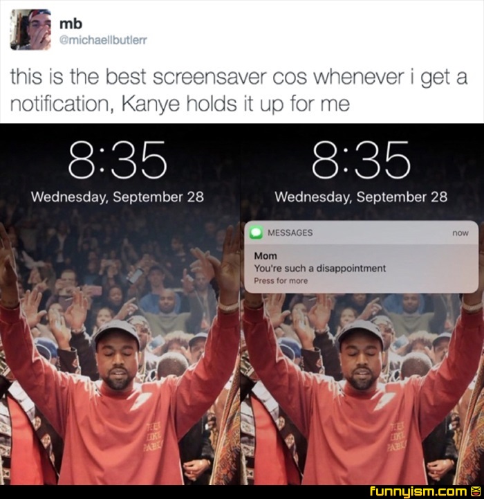 Kanye Holding Up Notifications - HD Wallpaper 
