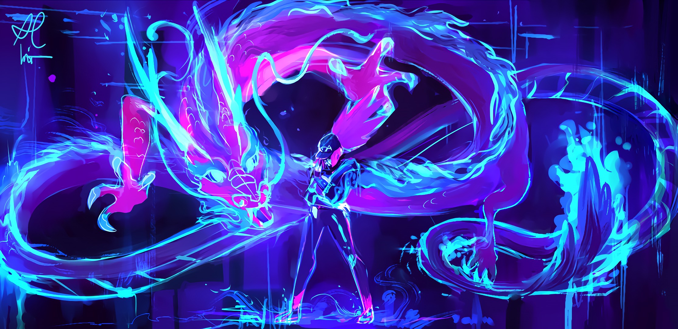 League Of Legends Kda Akali Neon - HD Wallpaper 