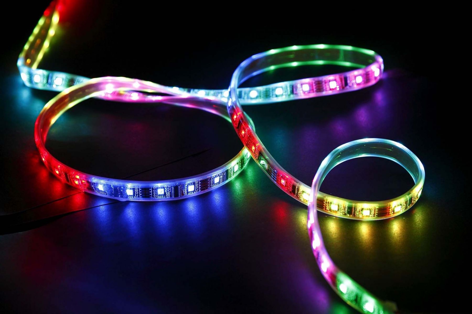 Rainbow Ribbon Wallpaper Wallpaper - Led Strip Light - HD Wallpaper 