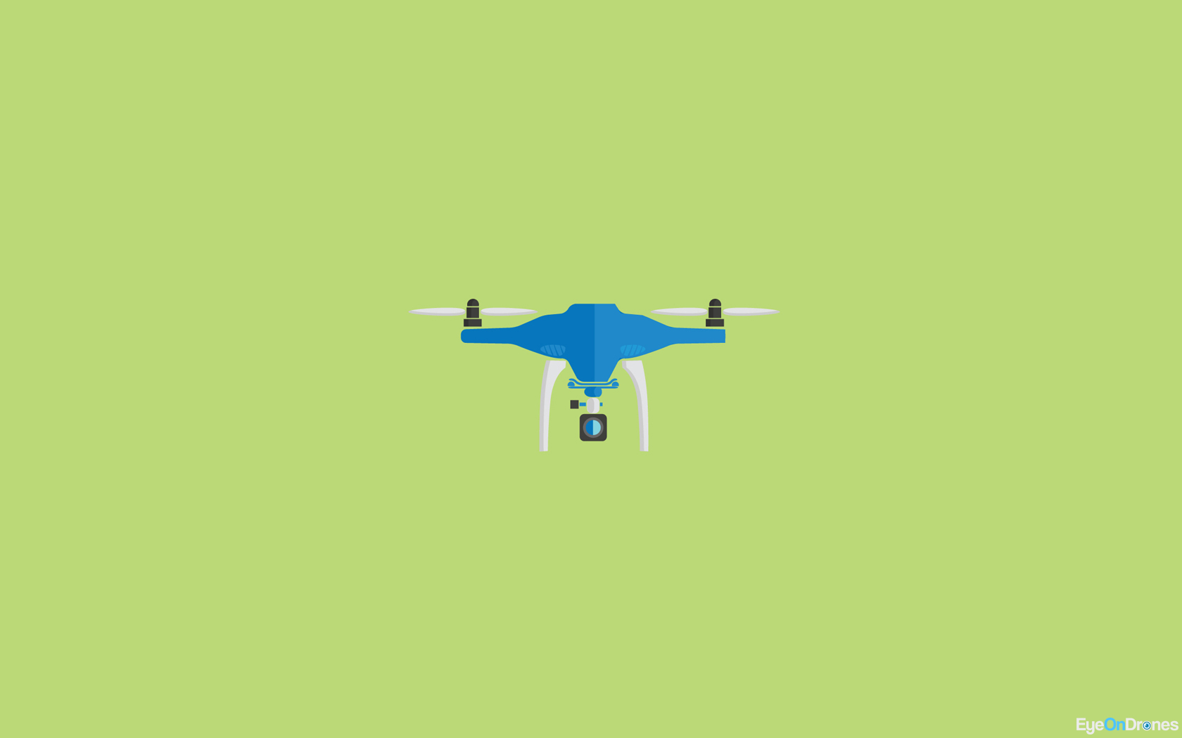 Drone Wallpaper Minimal Green - Illustration - HD Wallpaper 