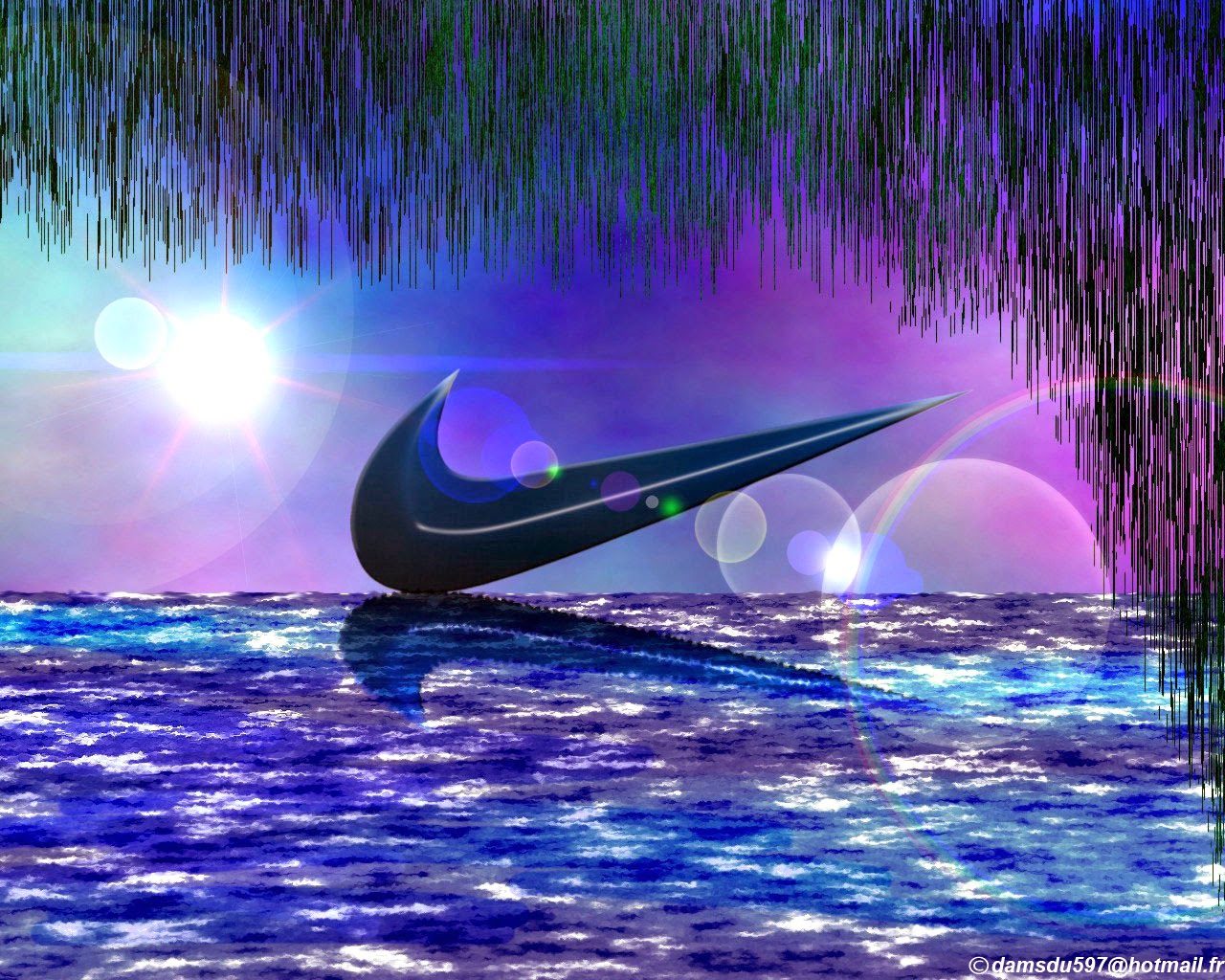 Cool Blue Nike Wallpaper Wallpapers For Cool Blue Nike - Blue Wallpaper Nike Logo - HD Wallpaper 