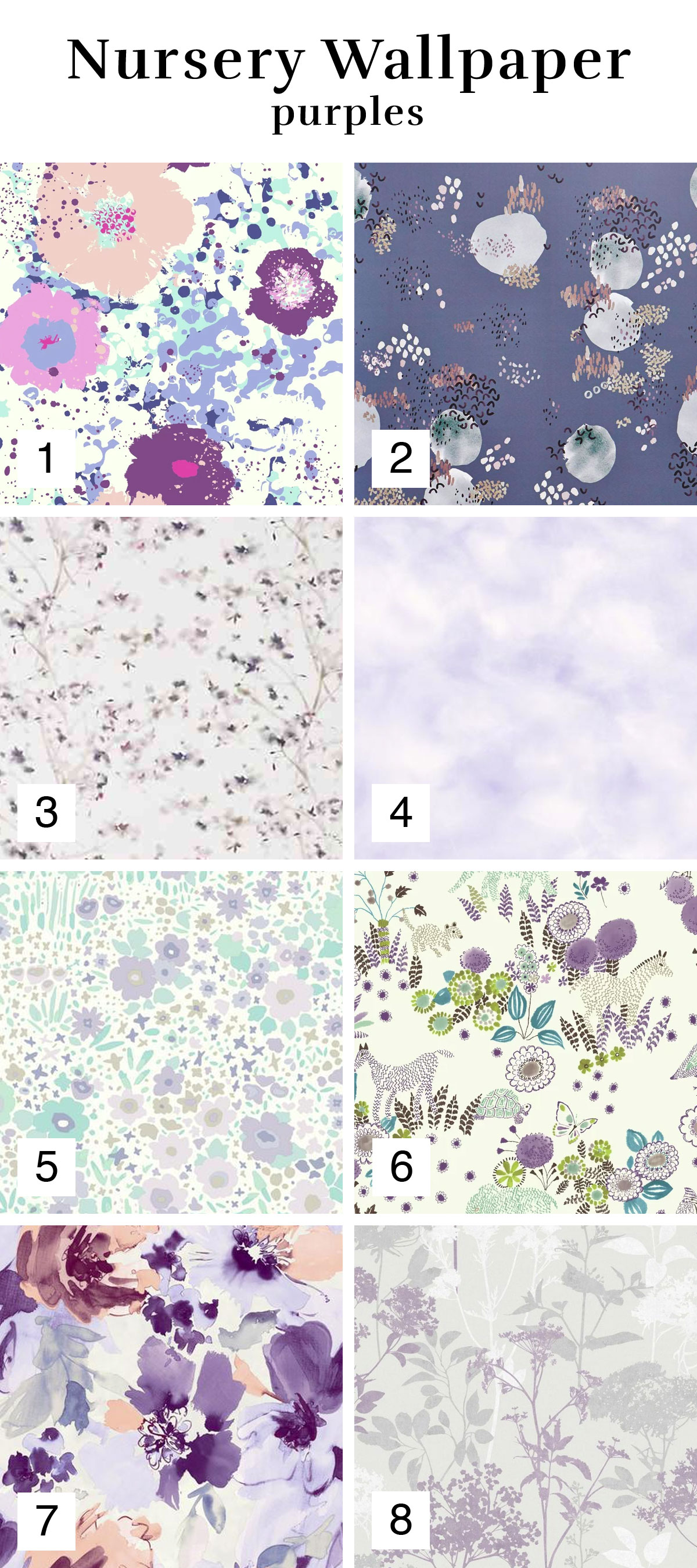 Purple Wallpaper Inspiration Roundup For A Nursery - Craft - HD Wallpaper 