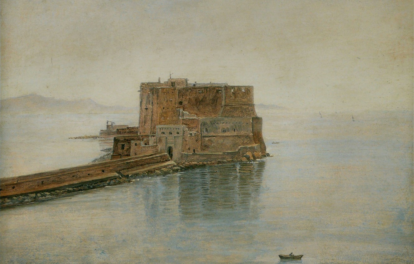 Photo Wallpaper Sea, Landscape, Tower, Picture, Fort, - Carl Gustav Carus - HD Wallpaper 