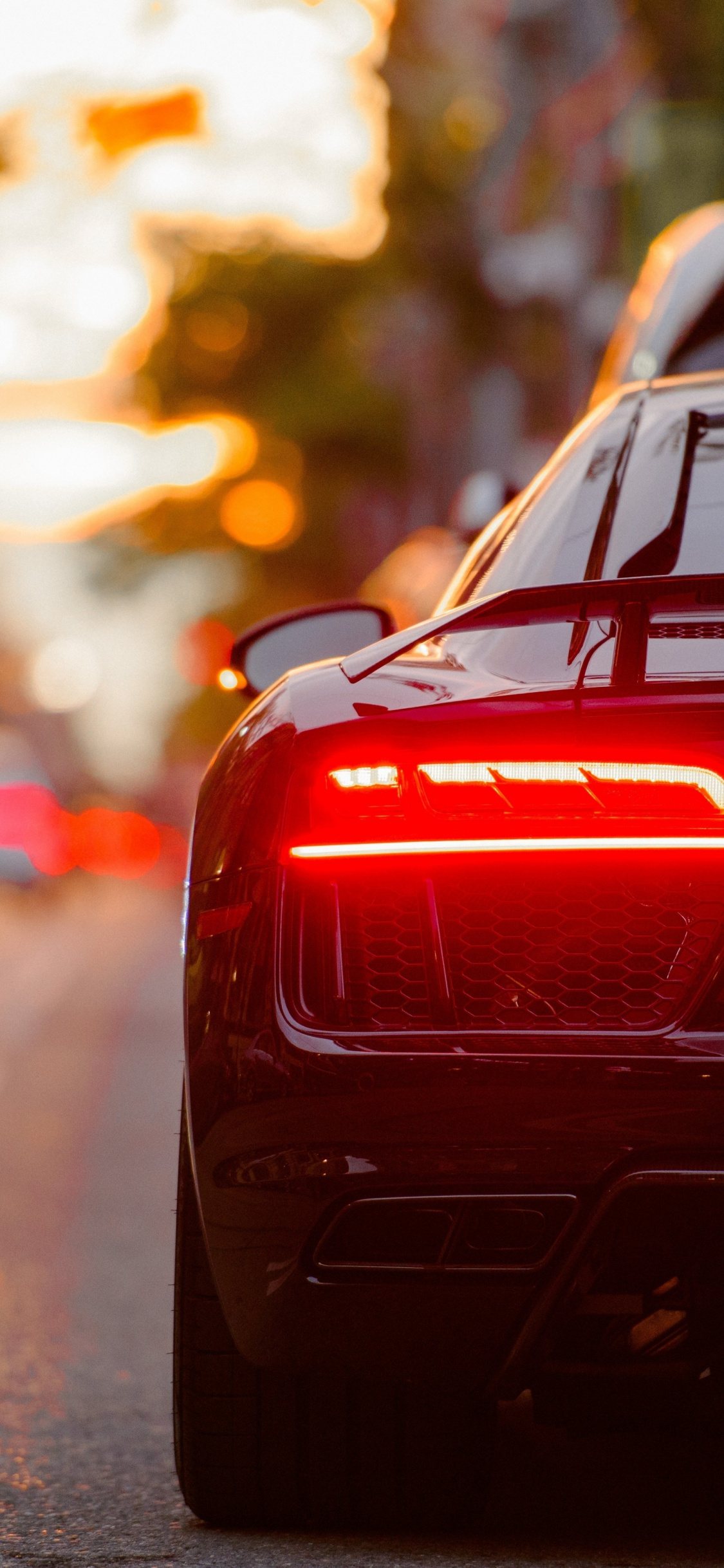 Audi R8, Taillight, Street, Wallpaper - Audi R8 Wallpaper Iphone - HD Wallpaper 