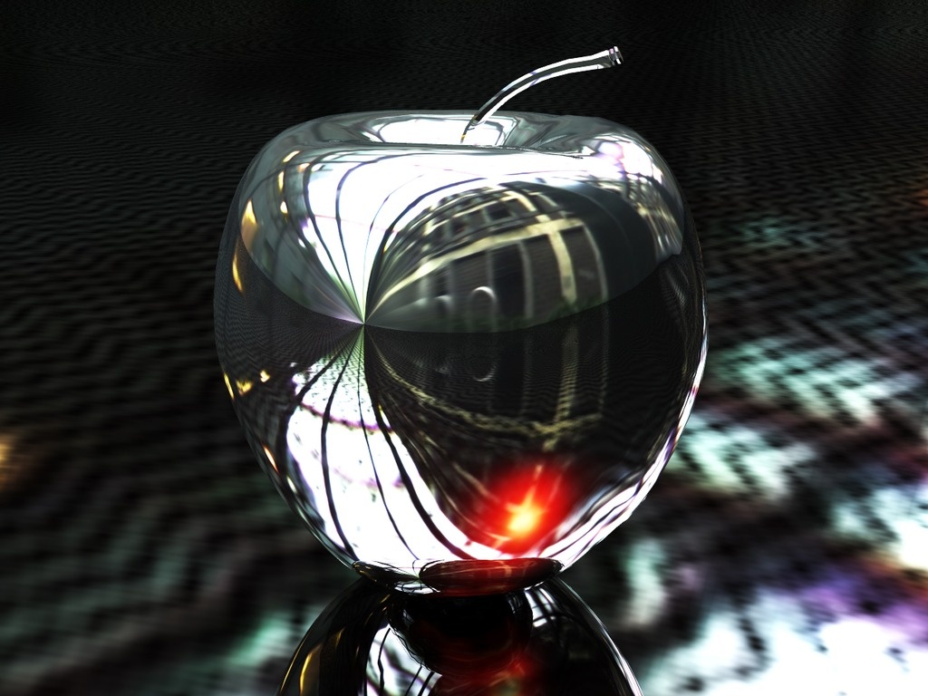 Metal Apples 3d, - Metal Apple - HD Wallpaper 