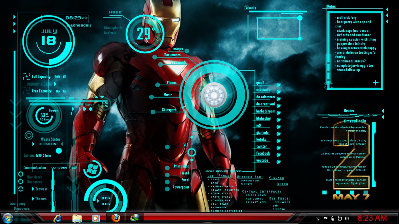 Jarvis And Iron Man 1366x768 Wallpaper teahub.io