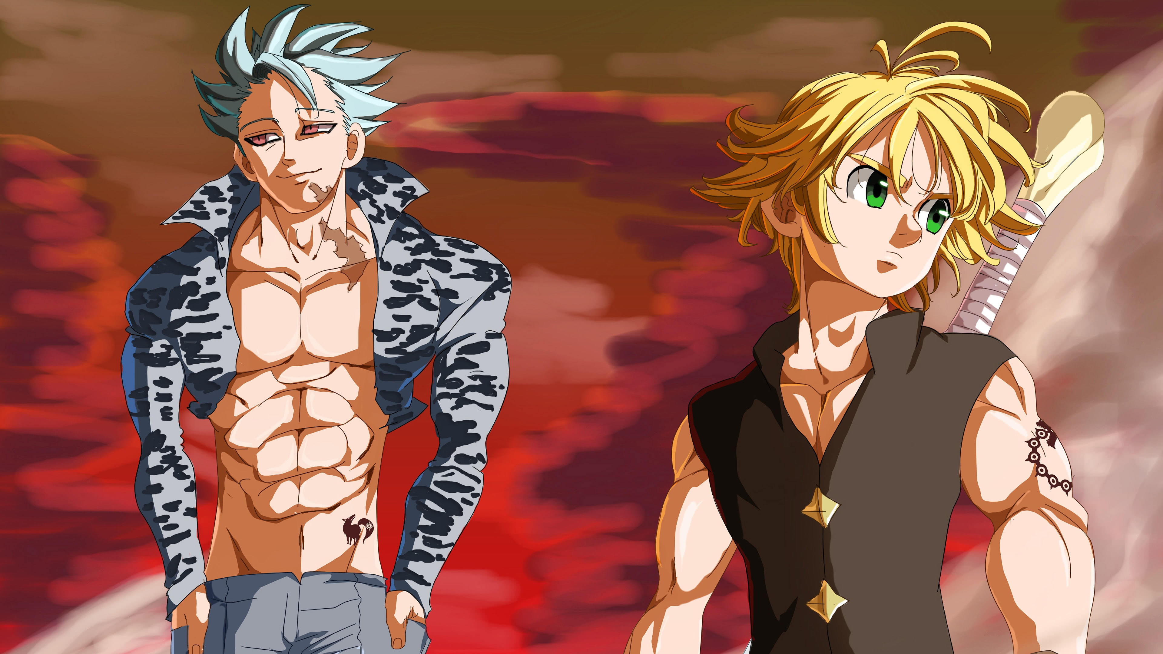 Nanatsu No Taizai Seven Deadly Sins Band And Meliodas - Band Nanatsu No Taizai - HD Wallpaper 