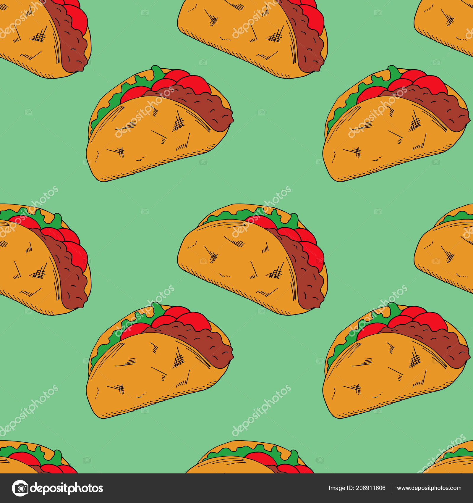 Taco Background Cartoon - HD Wallpaper 