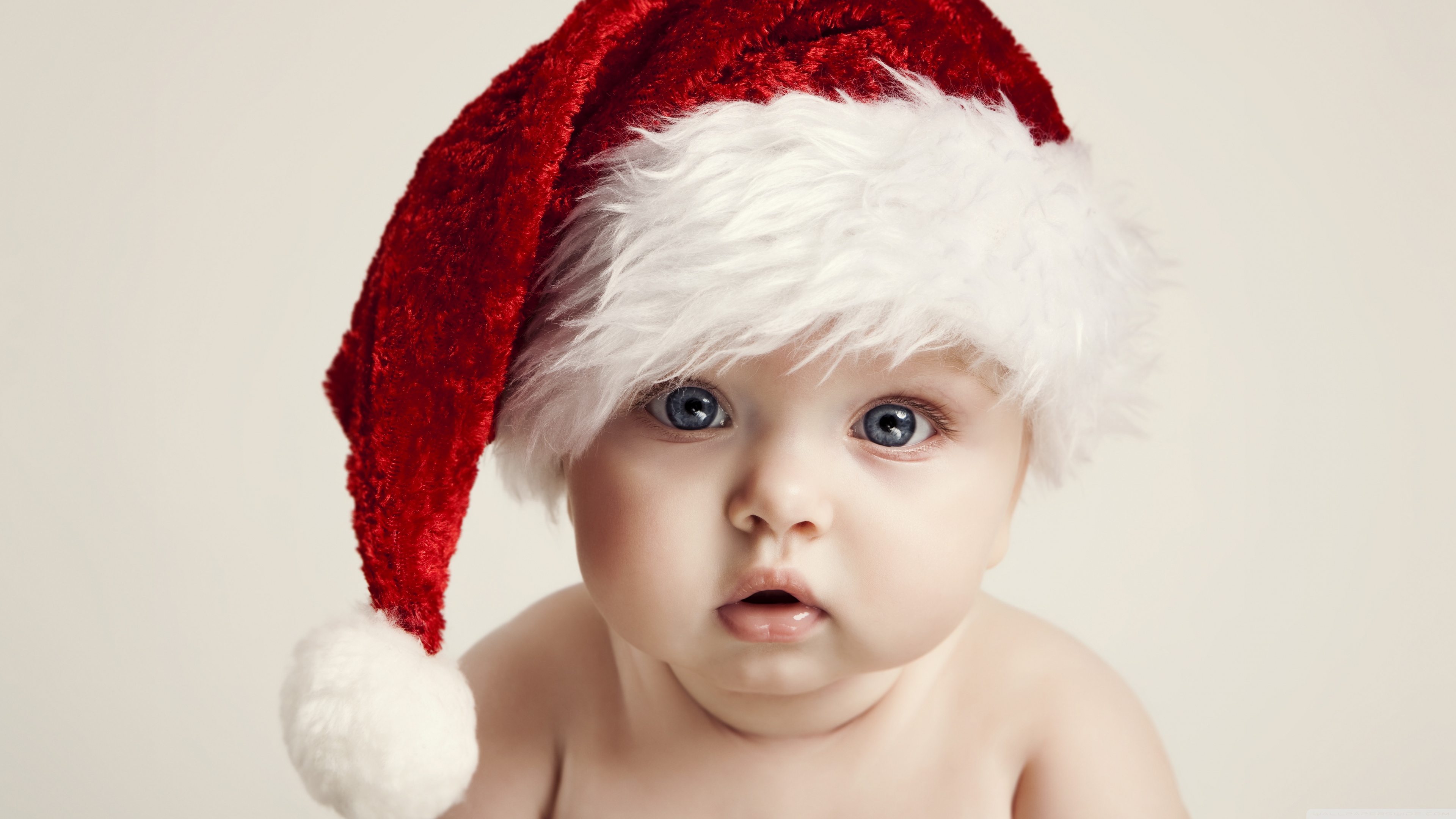 Baby With Santa Hat - HD Wallpaper 