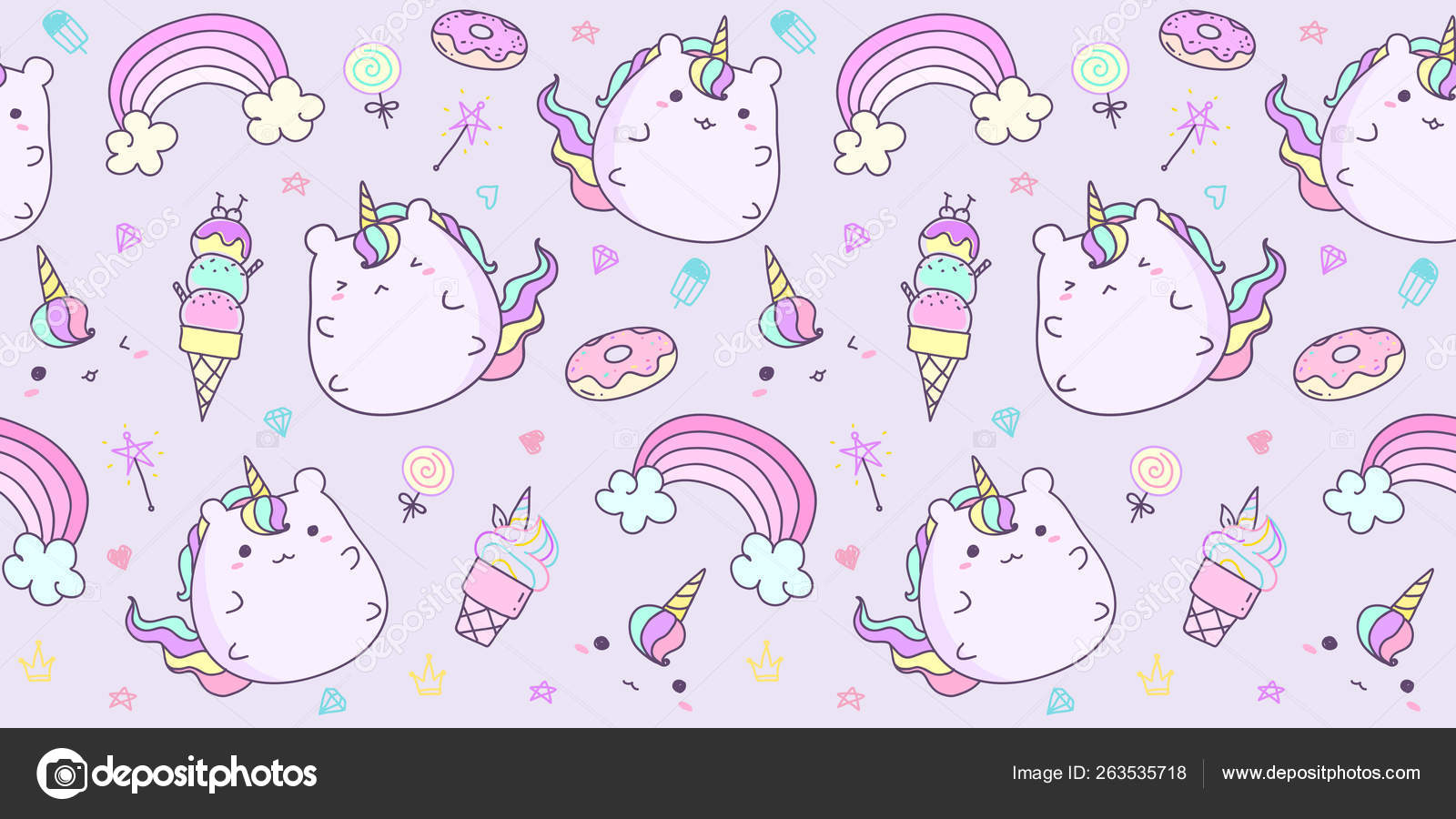 Kawaii Unicorn Background - HD Wallpaper 