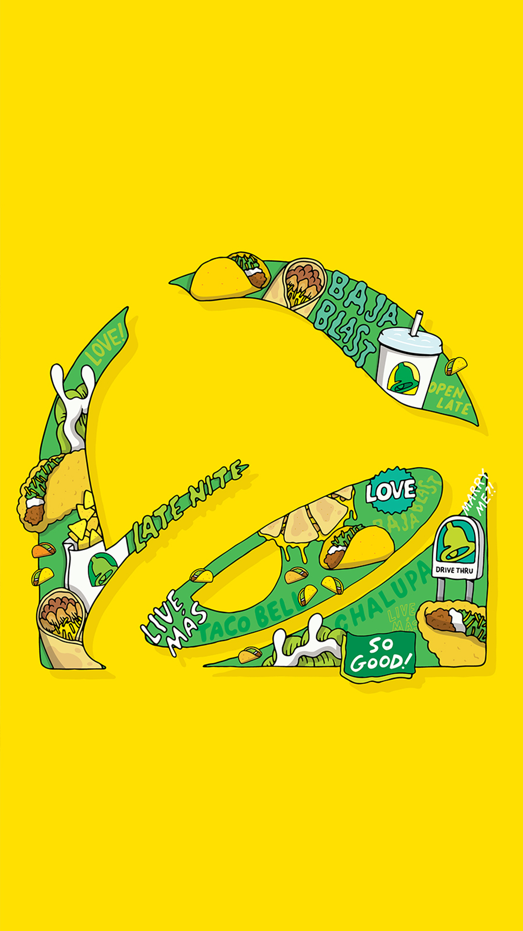 Taco Wallpapers - Cool Taco Bell Logo - HD Wallpaper 