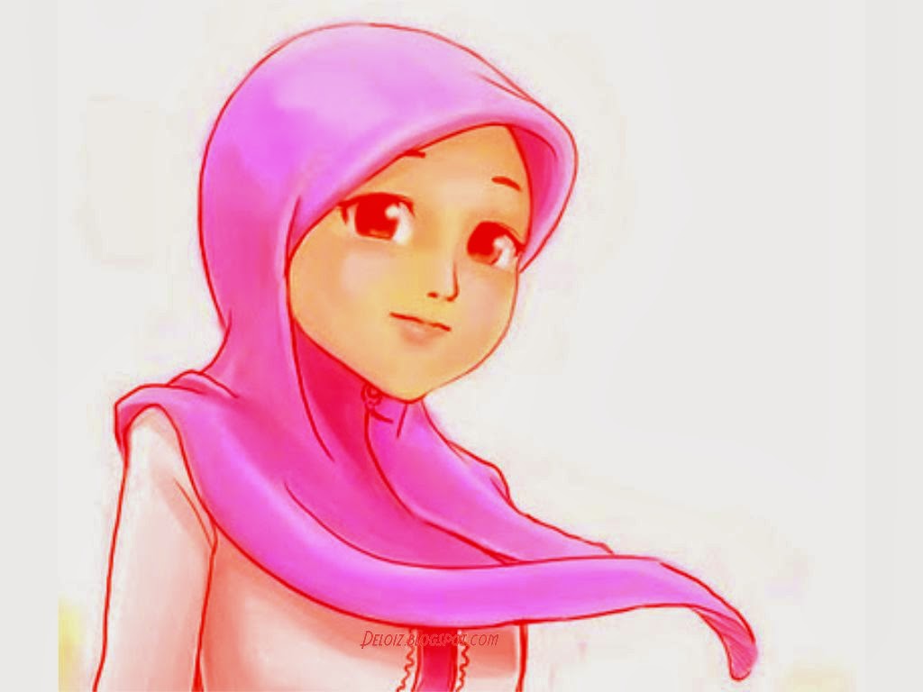 Wallpaper Kartun Muslimah Cantik - Cartoon Cantik - HD Wallpaper 