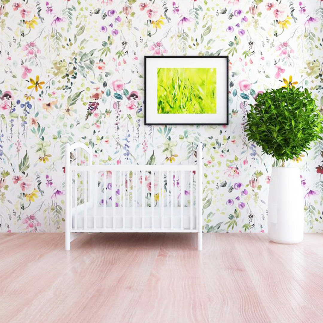 Meadow Floral Wallpaper Project Nursery - Cactus Wall Decal For Nursery - HD Wallpaper 