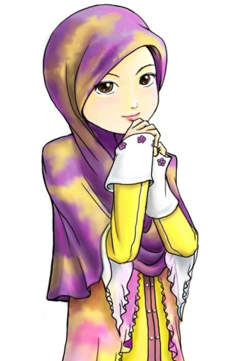 Wallpaper Kartun Muslimah Berjilbab - HD Wallpaper 