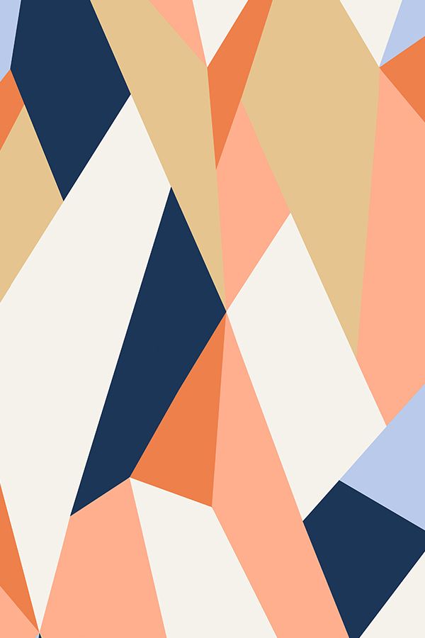 Orange And Blue Geometric - HD Wallpaper 