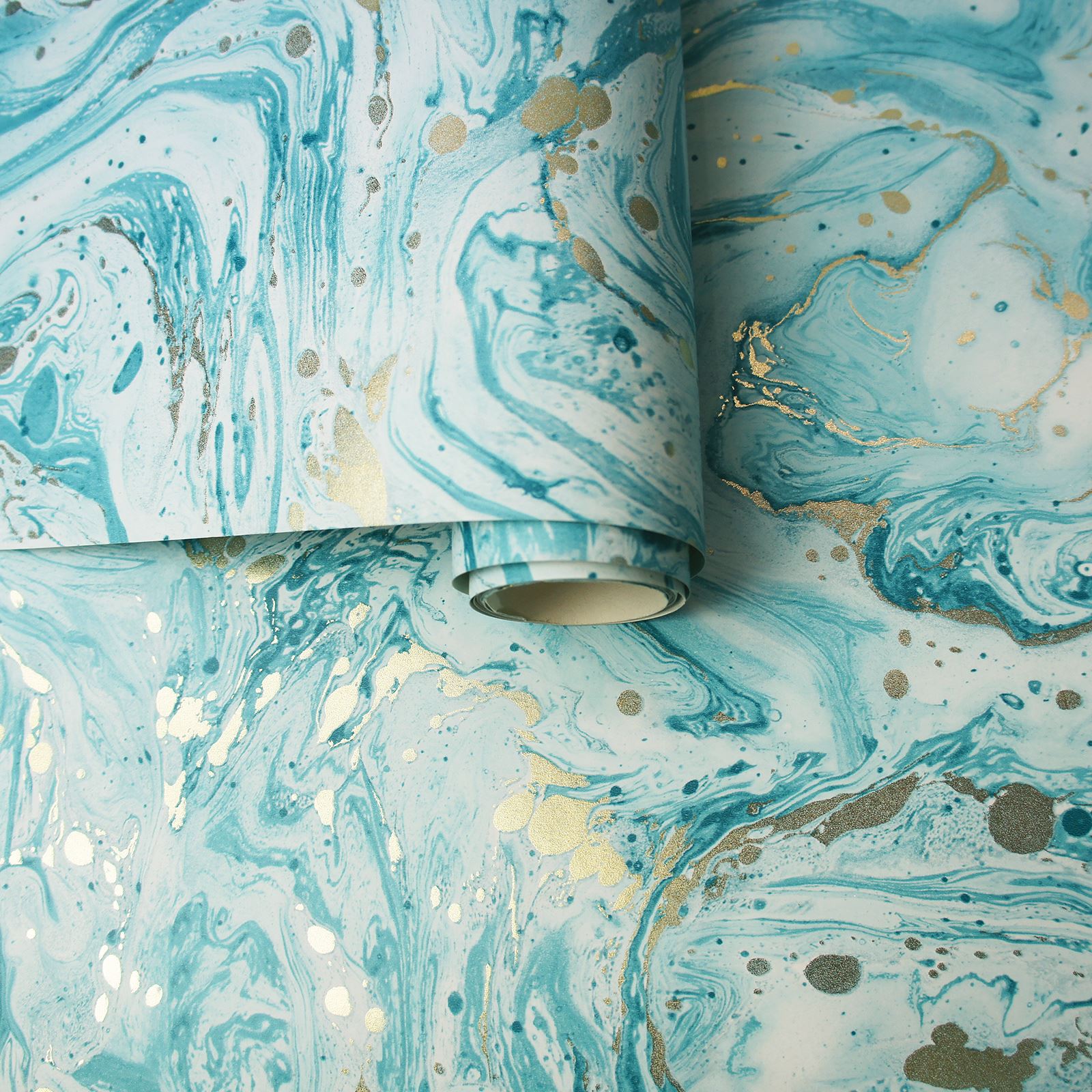 Holden Minerals Azurite Marble Wallpaper Luxury Metallic - Teal Marble - HD Wallpaper 