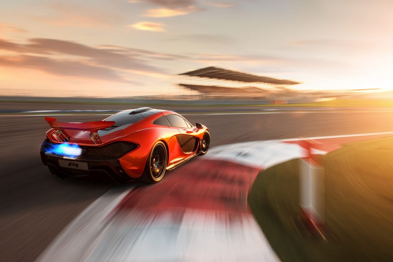 Mclaren P1 On Race Track - HD Wallpaper 