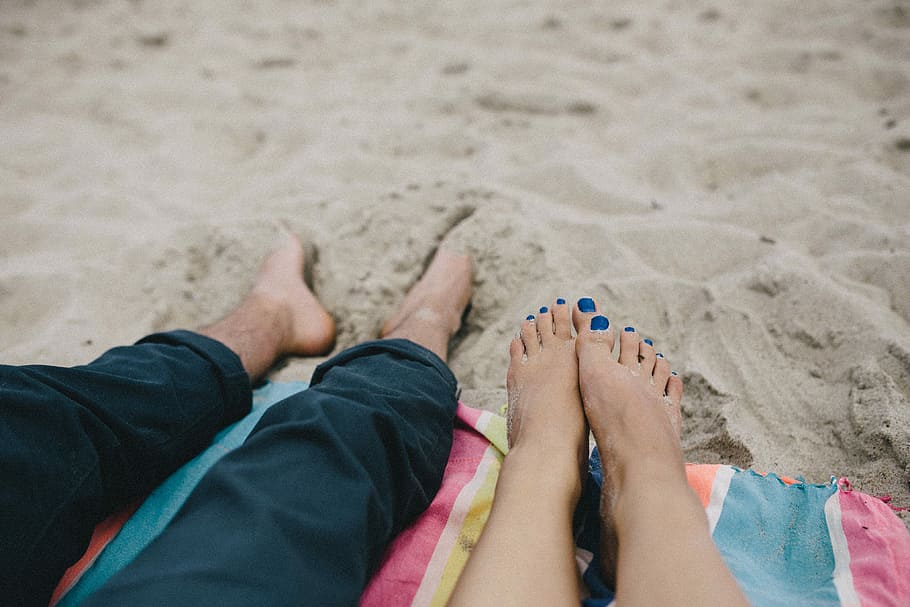 Together At The Beach, Legs, Sand, Summer, Blanket, - Beach Couple Love Legs - HD Wallpaper 