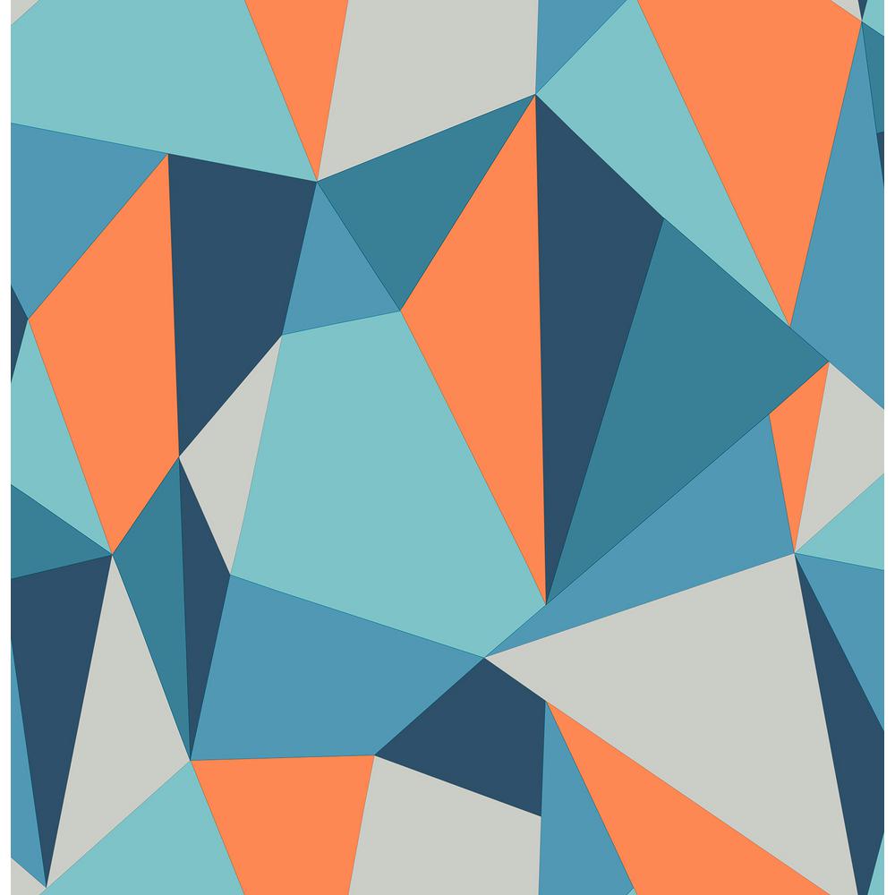 Geometric Blue And Orange - HD Wallpaper 