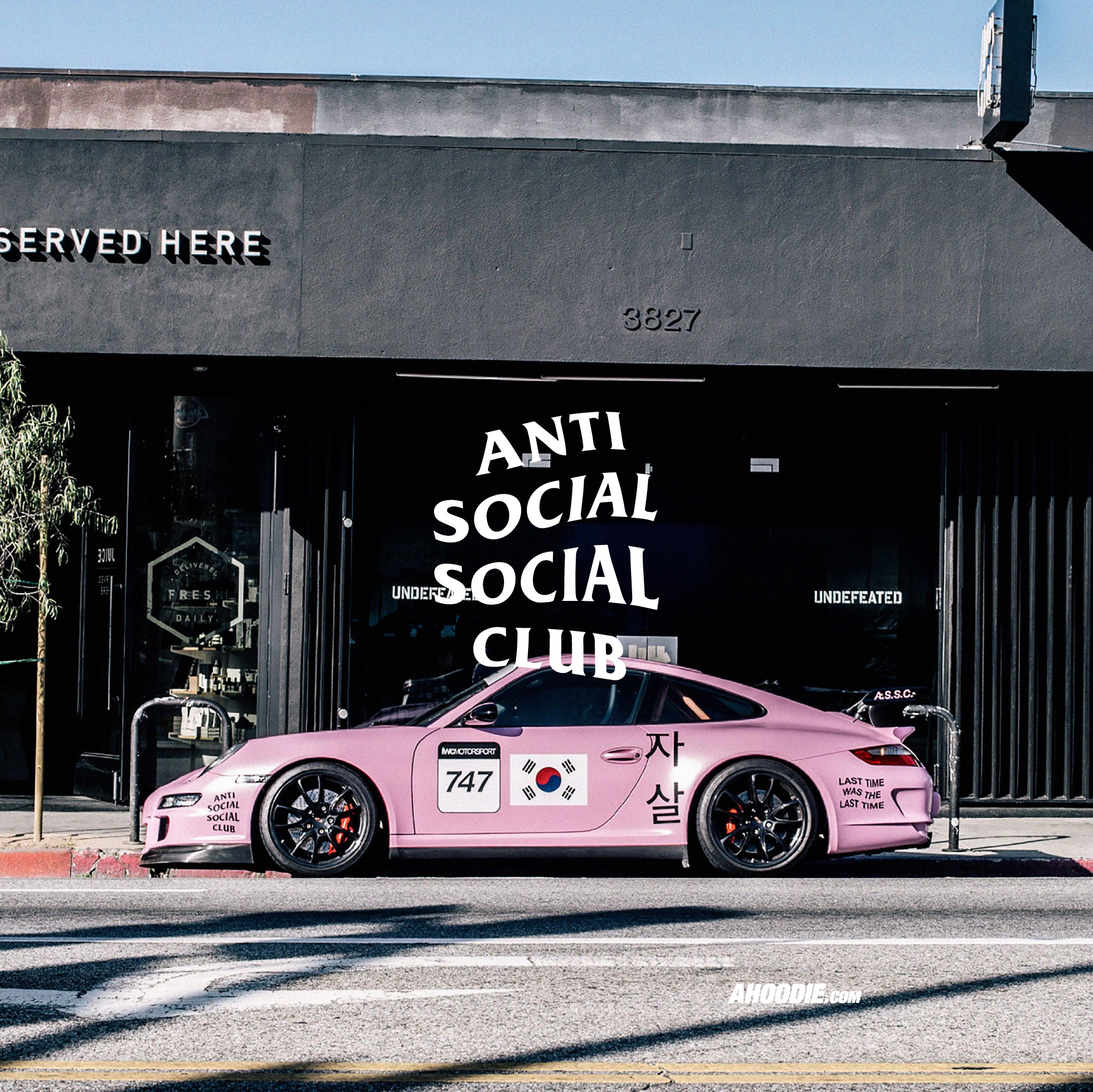 Anti Social Social Club Pink Porsche Wallpaper - Anti Social Social Club Car - HD Wallpaper 