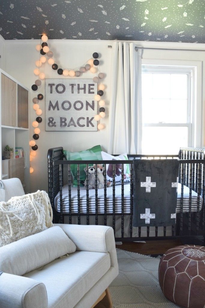 Stars And Moon Nursery For A Boy - HD Wallpaper 