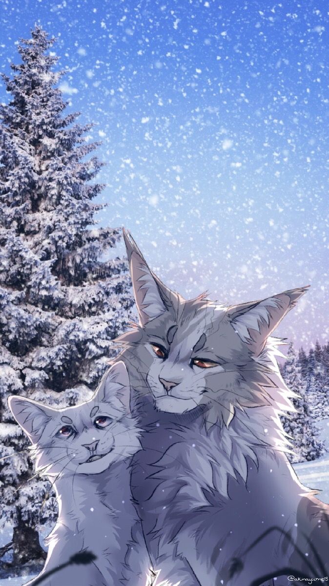 #warriorcats #snowfur #thistleclaw #winter #cats #iphonewallpaper - Warrior Cat Drawing Snowfur And Thistleclaw - HD Wallpaper 