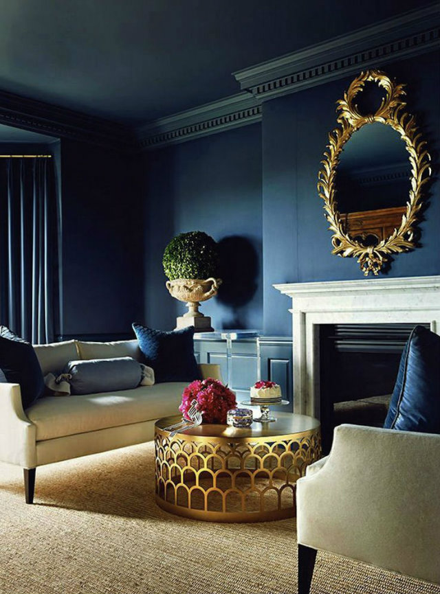 Pinterest Give Us The Home Trends For - Dark Blue Living Room Inspo - HD Wallpaper 