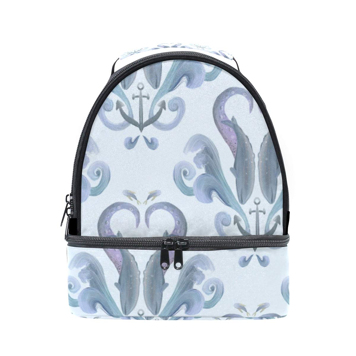 Blue Whale Wallpaper Lunch Tote Bag Kids Insulated - Shoulder Bag - HD Wallpaper 