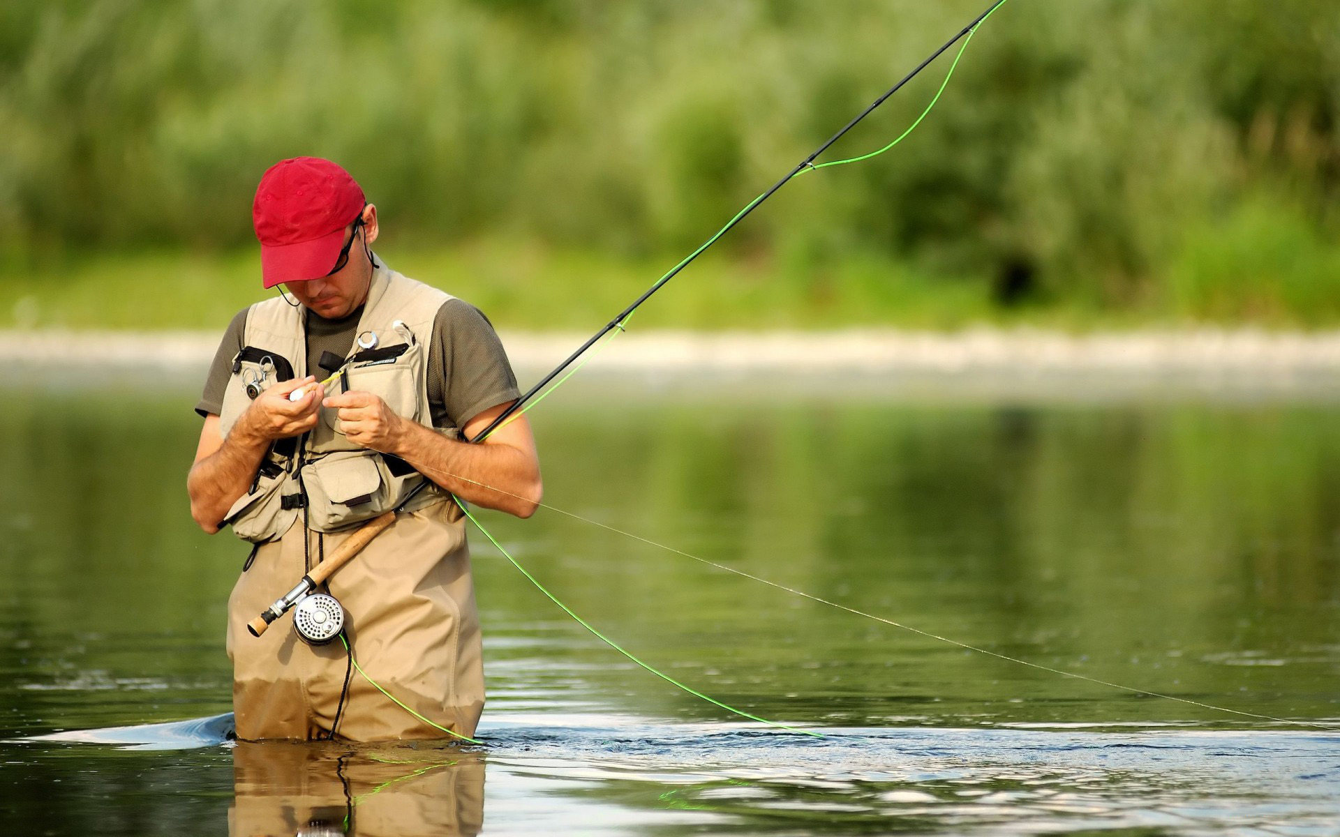 Bass Fishing Wallpaper Backgrounds Wallpaper - Fly Fishing - HD Wallpaper 