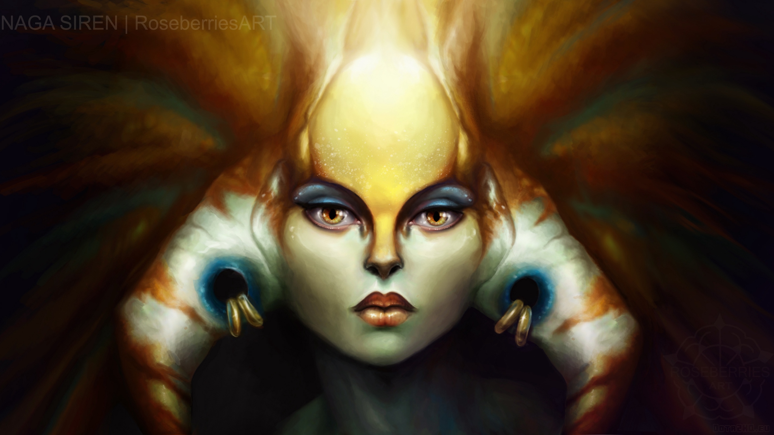 Wallpaper Dota 2, Art, Naga Siren - HD Wallpaper 