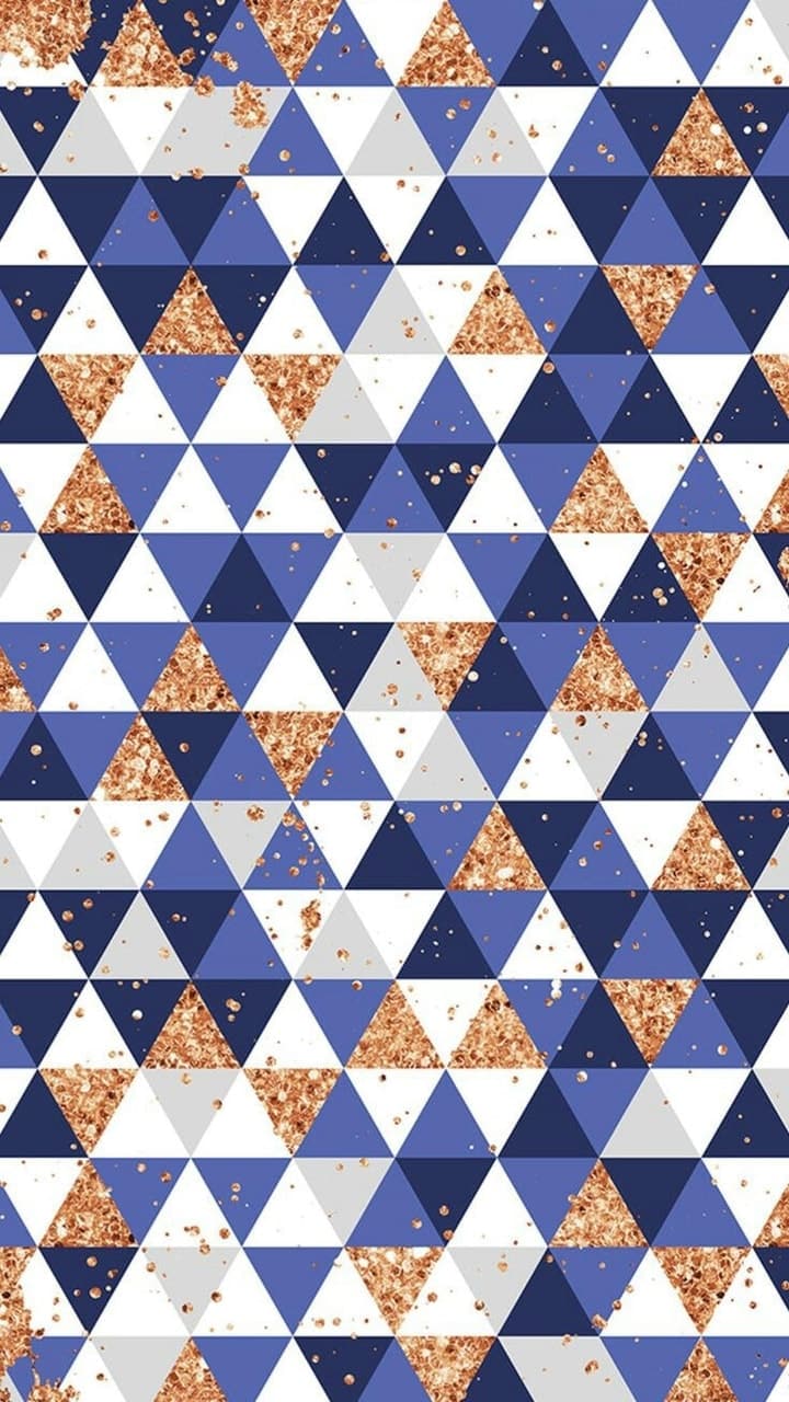 Wallpaper, Background, And Blue Image - Blue Gold Wallpaper Geometric -  720x1280 Wallpaper 