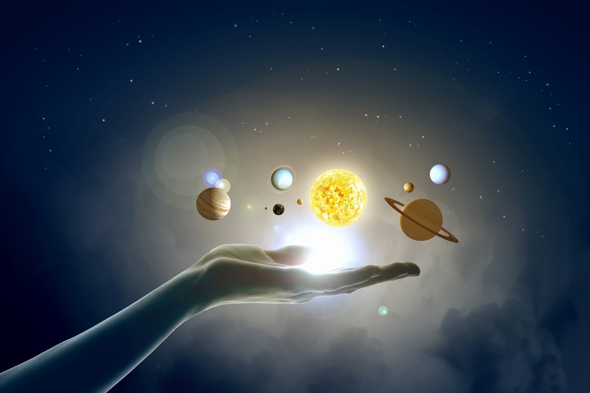 Solar System In Hand - HD Wallpaper 