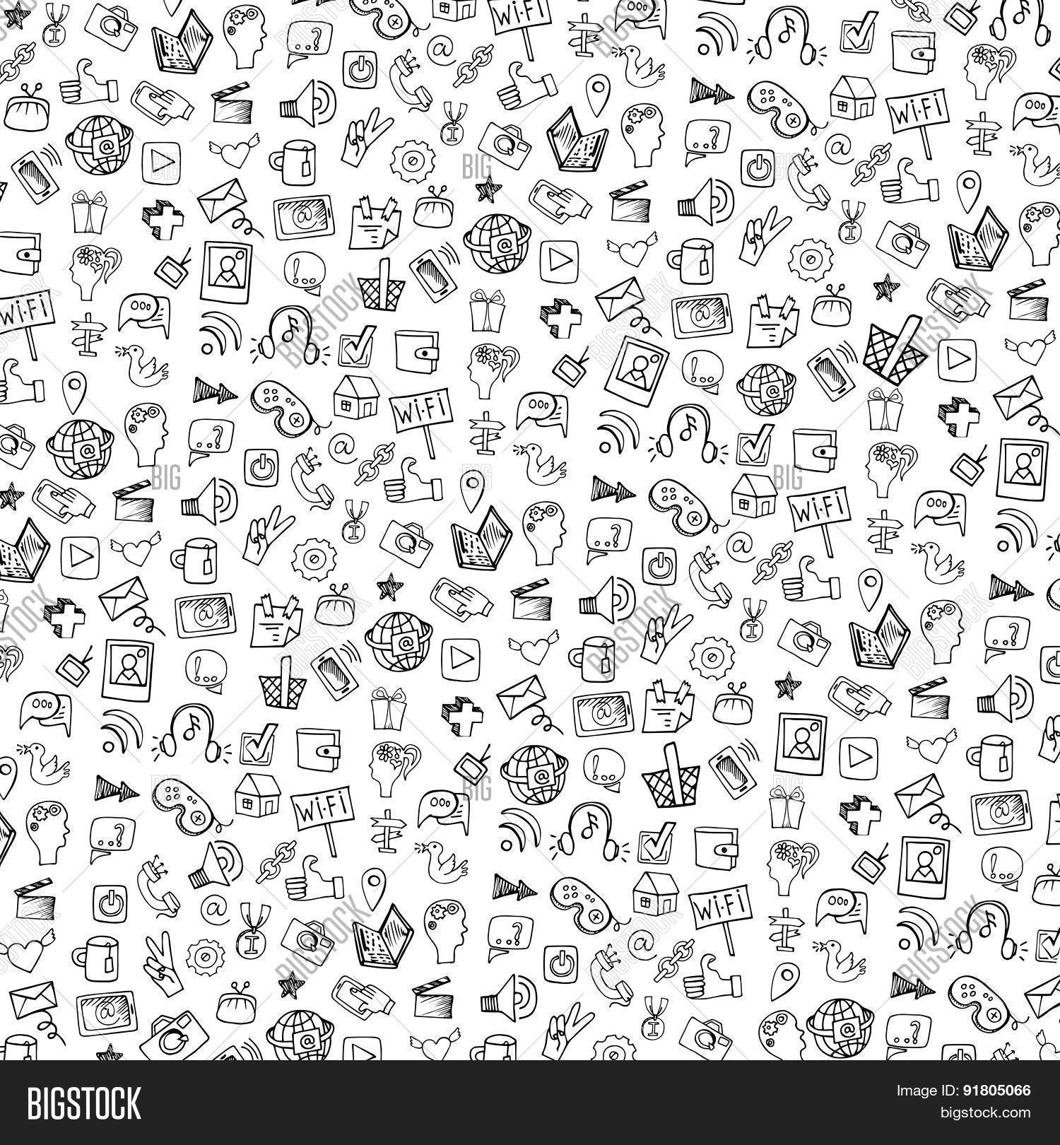 Social Media Icon Pattern - HD Wallpaper 