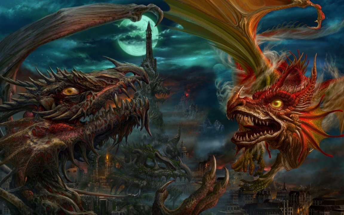 Naga Fight - Dragon Fight - HD Wallpaper 